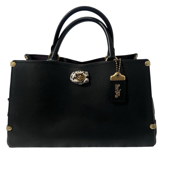 Coach Mason Carryall With Snakeskin Detail Black - Picture 1 of 16